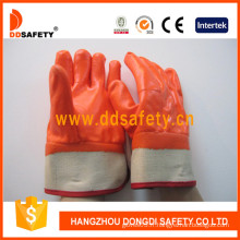 Gants de sécurité PVC Hi-Vis isolés en mousse d&#39;orange (DPV312)